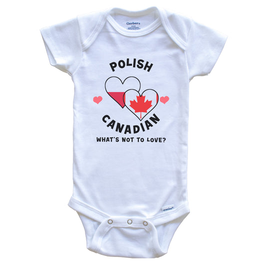 Polish Canadian What's Not To Love Heart Flags Baby Bodysuit