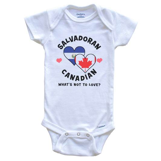 Salvadoran Canadian What's Not To Love Heart Flags Baby Bodysuit