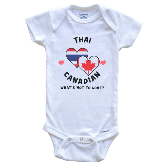 Thai Canadian What's Not To Love Heart Flags Baby Bodysuit