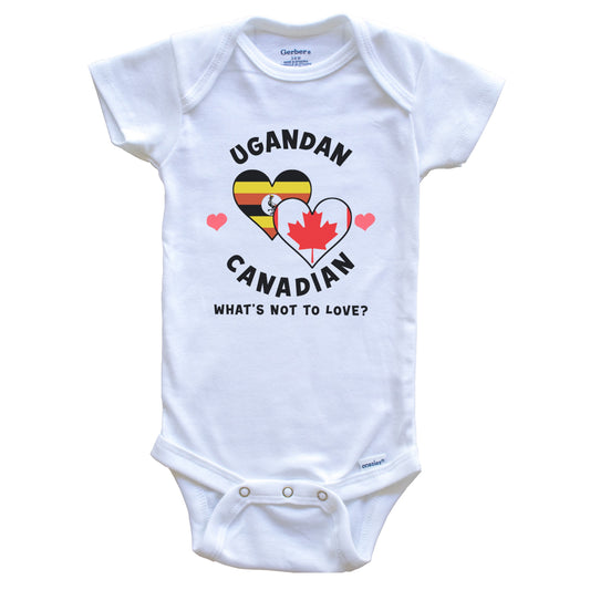 Ugandan Canadian What's Not To Love Heart Flags Baby Bodysuit