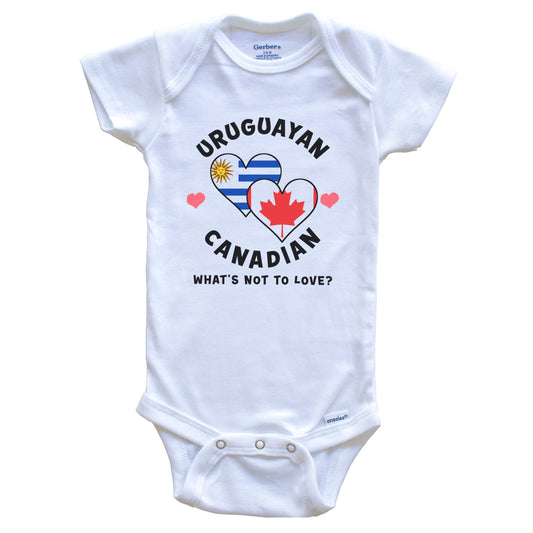 Uruguayan Canadian What's Not To Love Heart Flags Baby Bodysuit