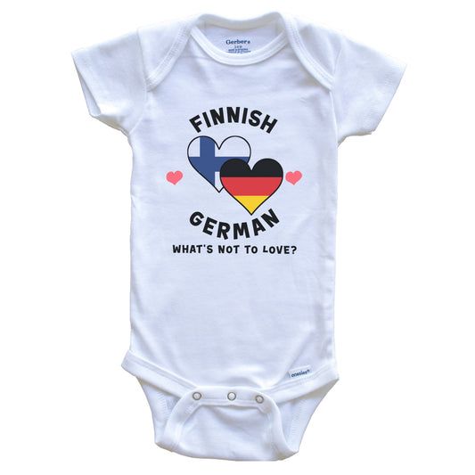 Finnish German What's Not To Love Heart Flags Baby Bodysuit