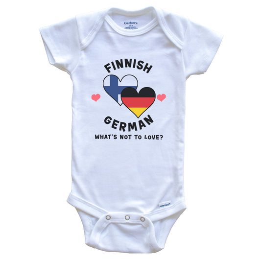 Finnish German What's Not To Love Heart Flags Baby Bodysuit