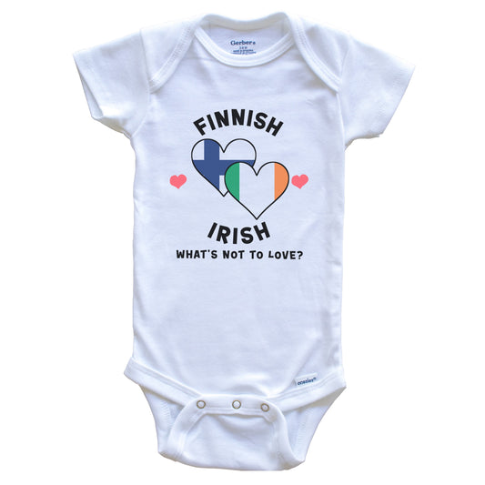 Finnish Irish What's Not To Love Heart Flags Baby Bodysuit