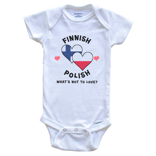 Finnish Polish What's Not To Love Heart Flags Baby Bodysuit