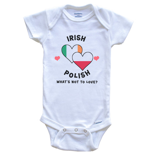 Irish Polish What's Not To Love Heart Flags Baby Bodysuit