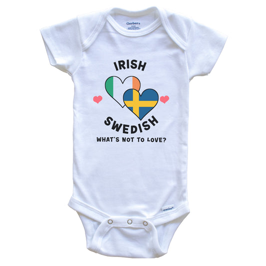 Irish Swedish What's Not To Love Heart Flags Baby Bodysuit