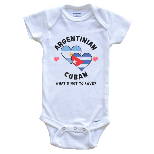 Argentinian Cuban What's Not To Love Heart Flags Baby Bodysuit