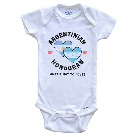 Argentinian Honduran What's Not To Love Heart Flags Baby Bodysuit
