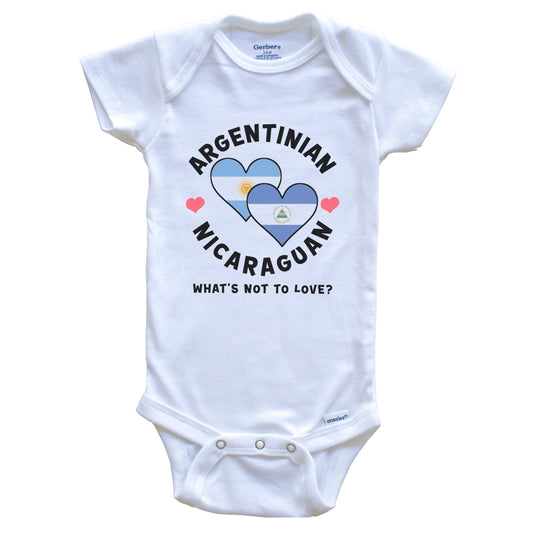 Argentinian Nicaraguan What's Not To Love Heart Flags Baby Bodysuit