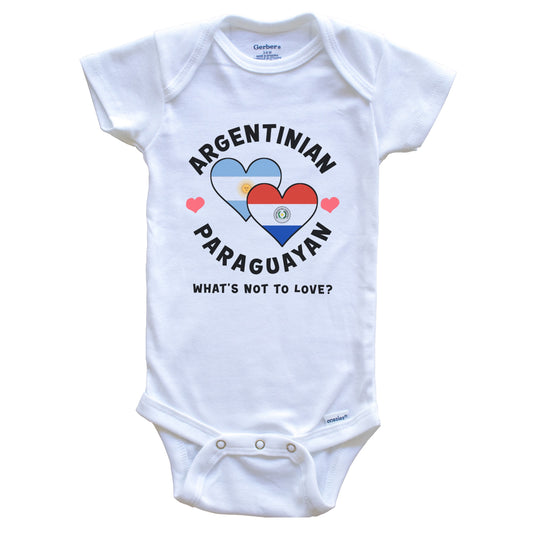 Argentinian Paraguayan What's Not To Love Heart Flags Baby Bodysuit