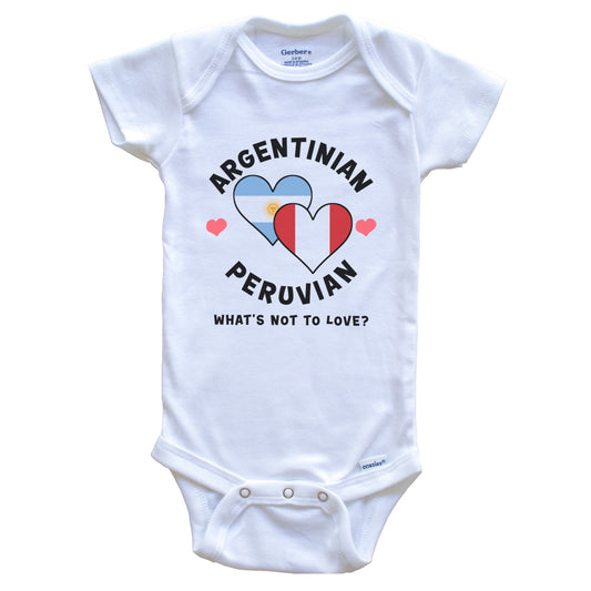 Argentinian Peruvian What's Not To Love Heart Flags Baby Bodysuit