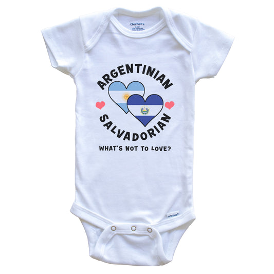 Argentinian Salvadorian What's Not To Love Heart Flags Baby Bodysuit