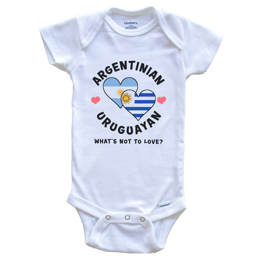 Argentinian Uruguayan What's Not To Love Heart Flags Baby Bodysuit