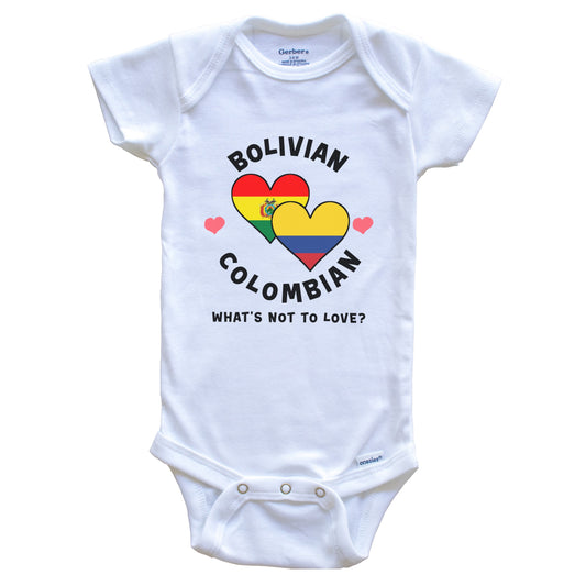 Bolivian Colombian What's Not To Love Heart Flags Baby Bodysuit