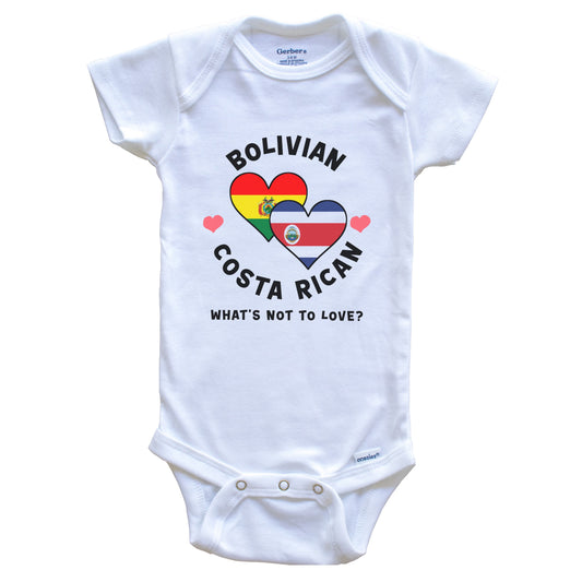 Bolivian Costa Rican What's Not To Love Heart Flags Baby Bodysuit