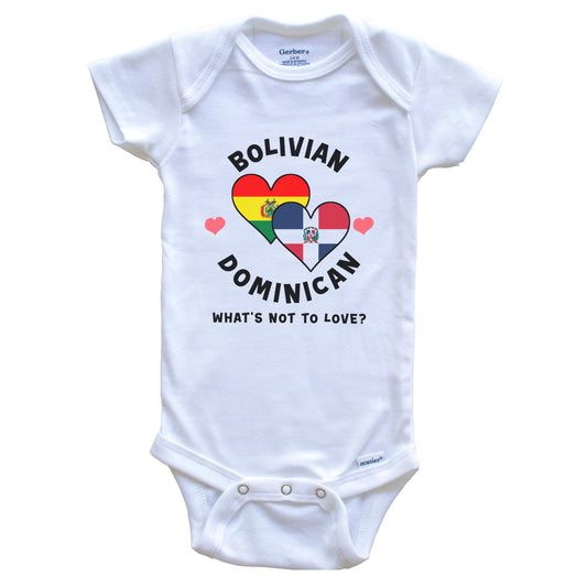 Bolivian Dominican What's Not To Love Heart Flags Baby Bodysuit