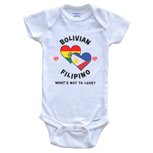 Bolivian Filipino What's Not To Love Heart Flags Baby Bodysuit