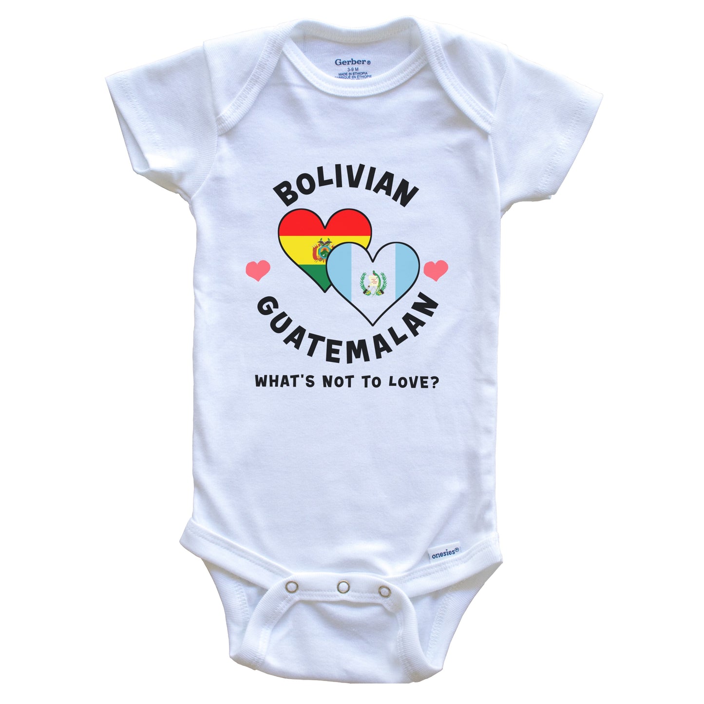 Bolivian Guatemalan What's Not To Love Heart Flags Baby Bodysuit