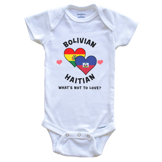 Bolivian Haitian What's Not To Love Heart Flags Baby Bodysuit