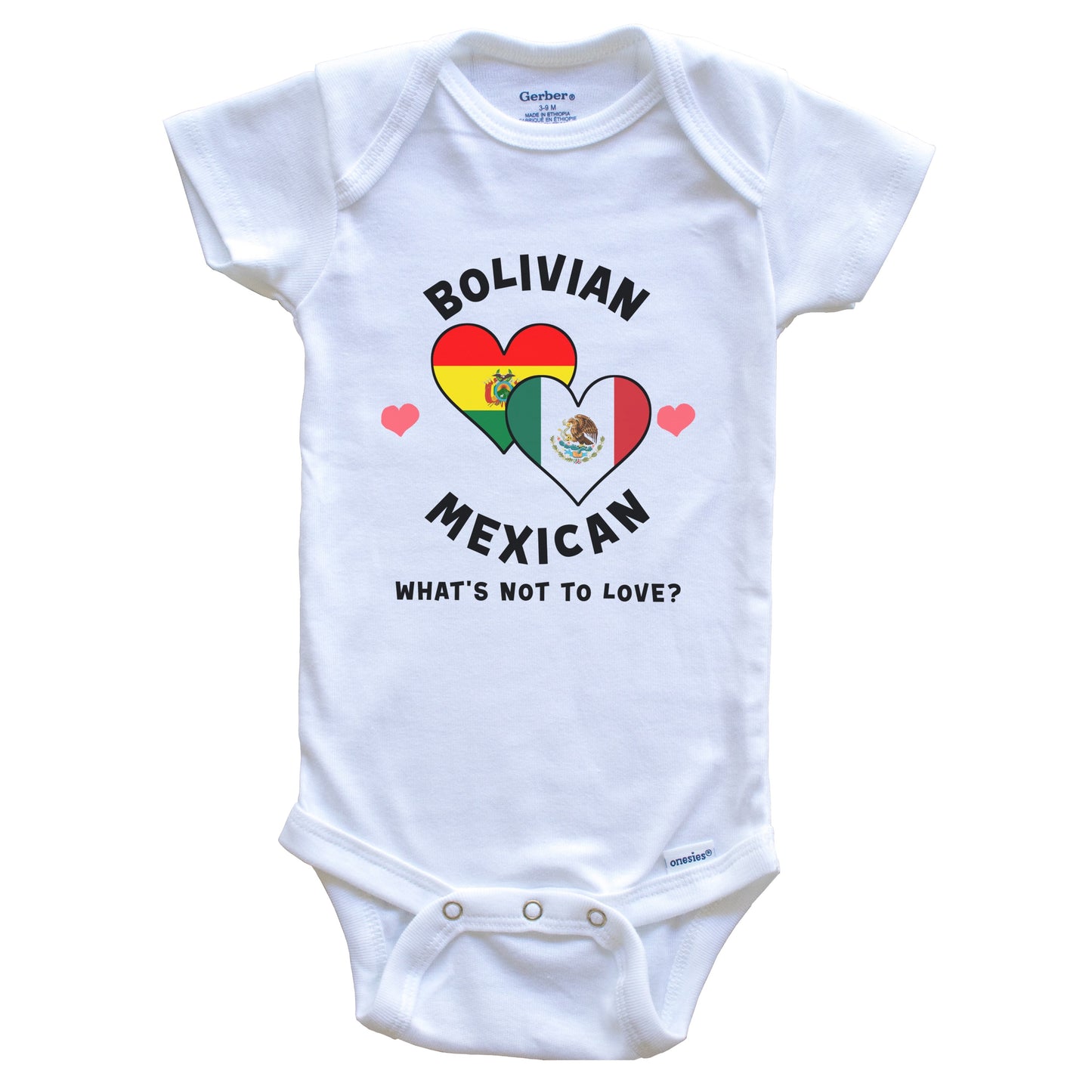 Bolivian Mexican What's Not To Love Heart Flags Baby Bodysuit