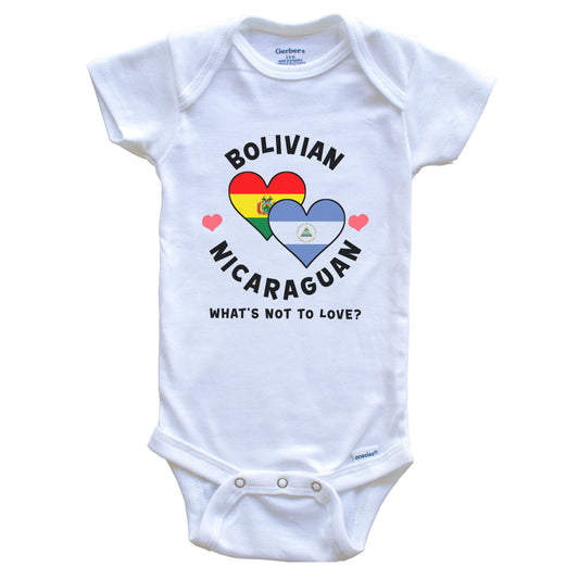 Bolivian Nicaraguan What's Not To Love Heart Flags Baby Bodysuit