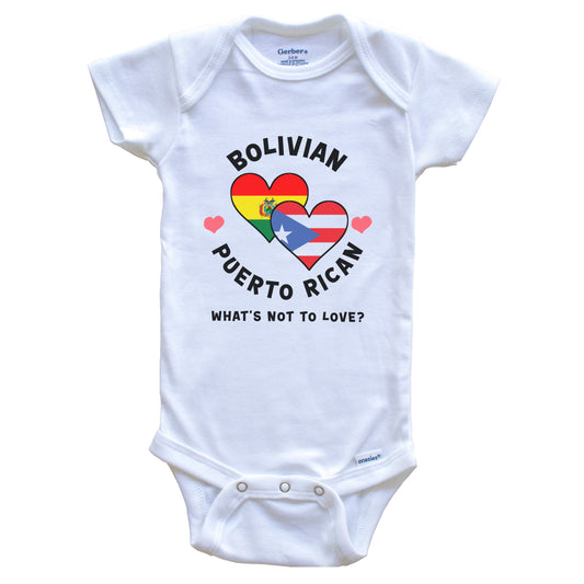 Bolivian Puerto Rican What's Not To Love Heart Flags Baby Bodysuit