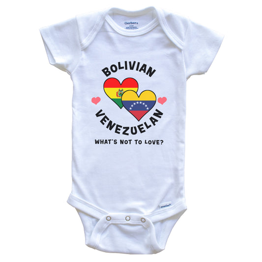 Bolivian Venezuelan What's Not To Love Heart Flags Baby Bodysuit