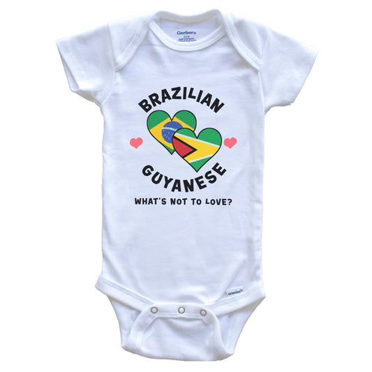 Brazilian Guyanese What's Not To Love Heart Flags Baby Bodysuit