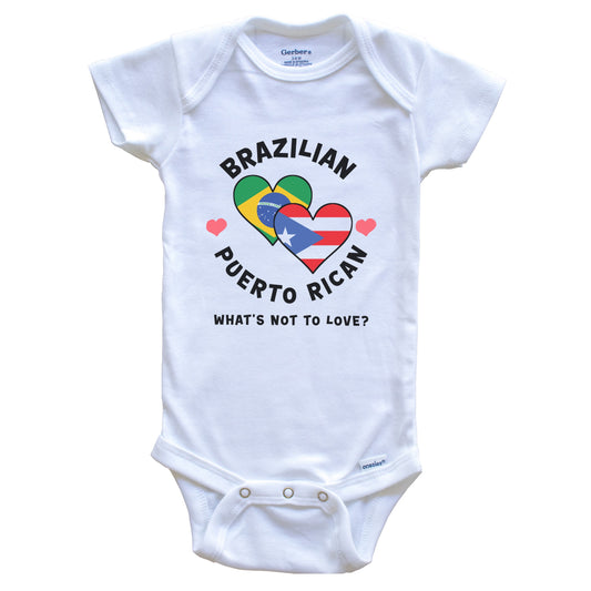 Brazilian Puerto Rican What's Not To Love Heart Flags Baby Bodysuit