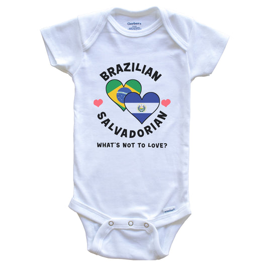 Brazilian Salvadorian What's Not To Love Heart Flags Baby Bodysuit