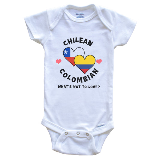 Chilean Colombian What's Not To Love Heart Flags Baby Bodysuit