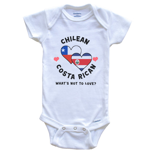 Chilean Costa Rican What's Not To Love Heart Flags Baby Bodysuit