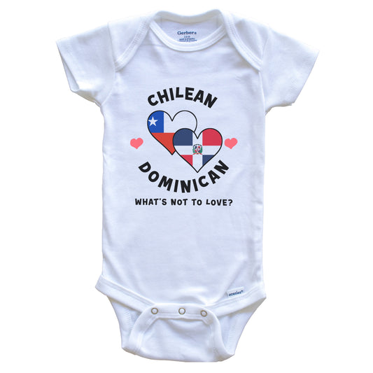 Chilean Dominican What's Not To Love Heart Flags Baby Bodysuit