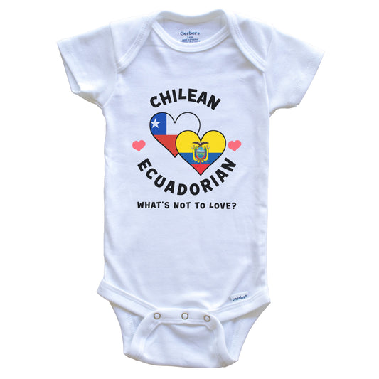 Chilean Ecuadorian What's Not To Love Heart Flags Baby Bodysuit