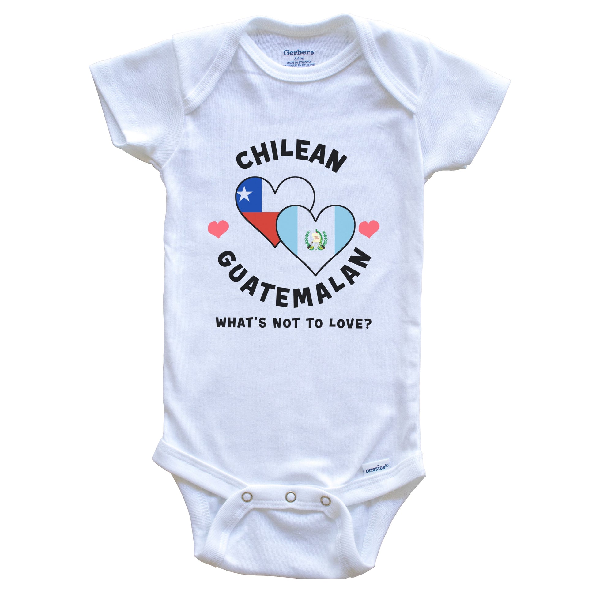 Chilean Guatemalan What's Not To Love Heart Flags Baby Bodysuit