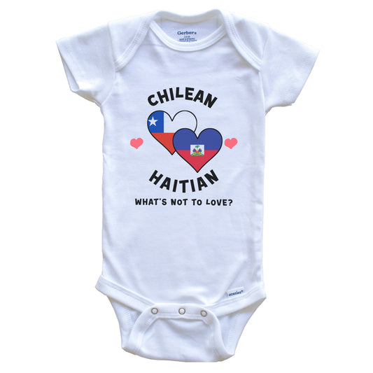 Chilean Haitian What's Not To Love Heart Flags Baby Bodysuit