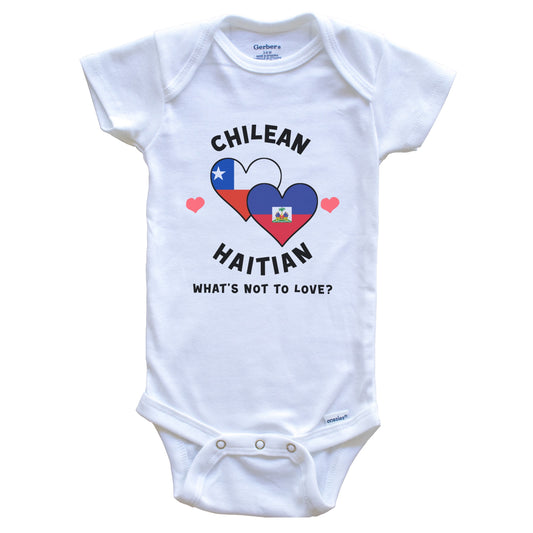 Chilean Haitian What's Not To Love Heart Flags Baby Bodysuit