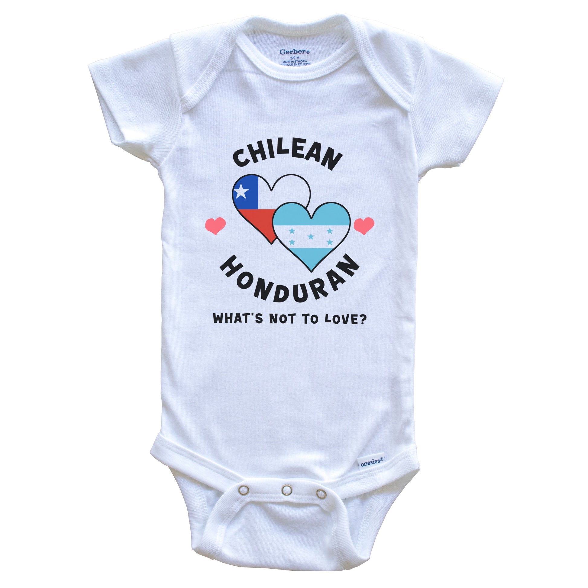 Chilean Honduran What's Not To Love Heart Flags Baby Bodysuit