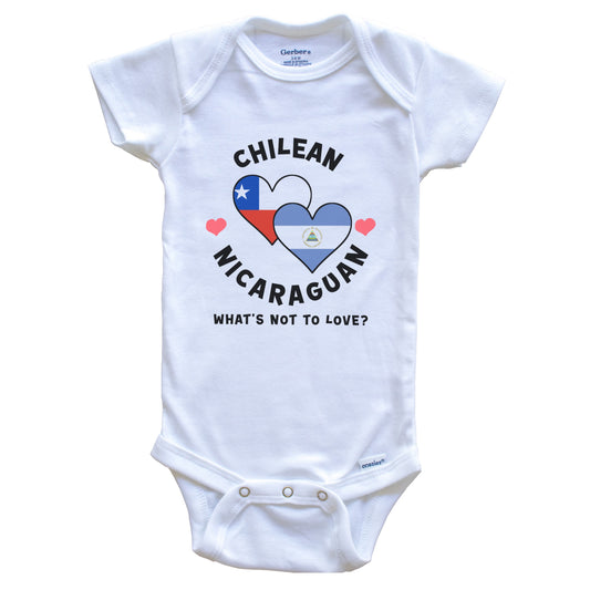 Chilean Nicaraguan What's Not To Love Heart Flags Baby Bodysuit