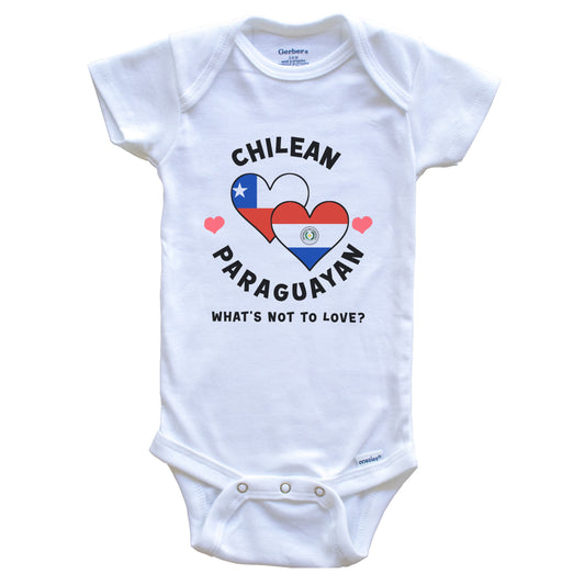 Chilean Paraguayan What's Not To Love Heart Flags Baby Bodysuit