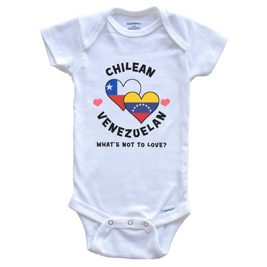 Chilean Venezuelan What's Not To Love Heart Flags Baby Bodysuit