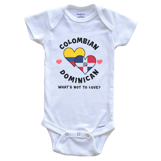 Colombian Dominican What's Not To Love Heart Flags Baby Bodysuit