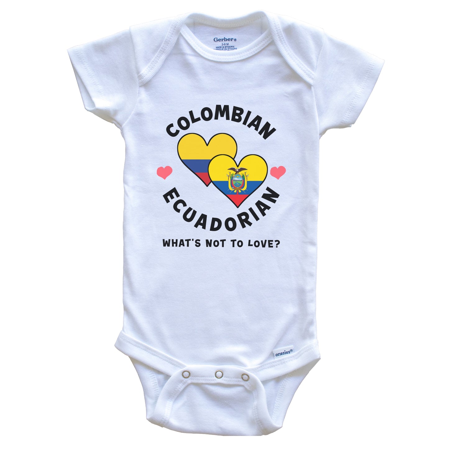 Colombian Ecuadorian What's Not To Love Heart Flags Baby Bodysuit