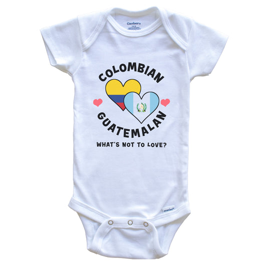 Colombian Guatemalan What's Not To Love Heart Flags Baby Bodysuit