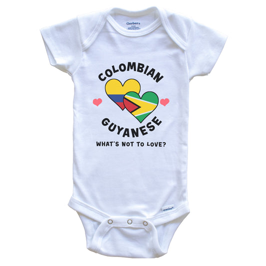 Colombian Guyanese What's Not To Love Heart Flags Baby Bodysuit