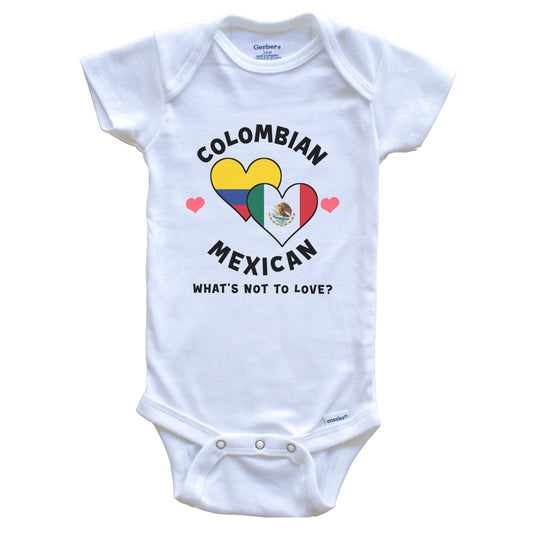 Colombian Mexican What's Not To Love Heart Flags Baby Bodysuit