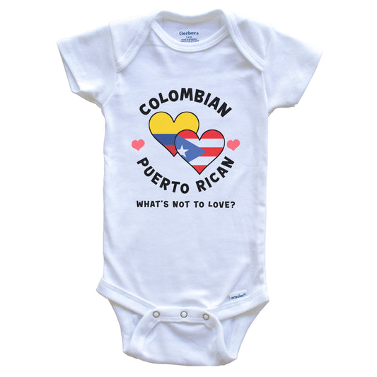 Colombian Puerto Rican What's Not To Love Heart Flags Baby Bodysuit