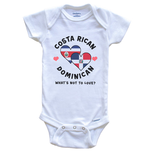 Costa Rican Dominican What's Not To Love Heart Flags Baby Bodysuit