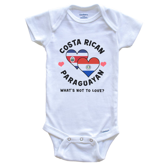 Costa Rican Paraguayan What's Not To Love Heart Flags Baby Bodysuit